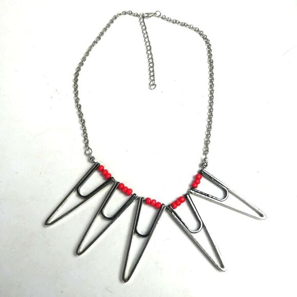 Silver Tone Layered Bib Statement Necklace Wakanda Black Panther Beaded Chain - Picture 1 of 5